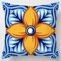 Colorful Geometric Flower Pillow Case by Axyaa: Simple Polyester Sofa Decorative Cover