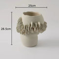 Axyaa Ceramic Wreath Edge Vase for Floral Arrangement and Room Decoration