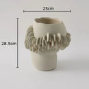 Axyaa Ceramic Wreath Edge Vase for Floral Arrangement and Room Decoration