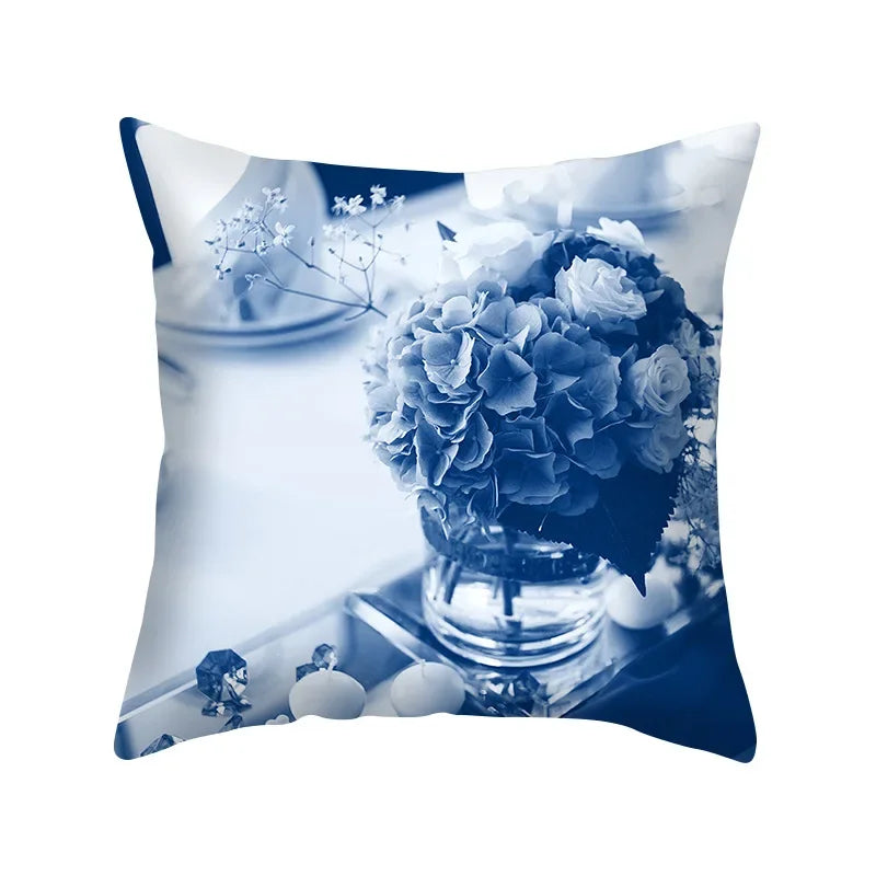 Axyaa Blue Geometry Pillowcase - Decorative Cushion Cover