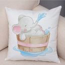 Axyaa Christmas Cartoon Animal Cushion Cover - Santa Claus Pillowcase