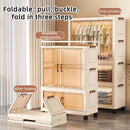 Axyaa 80cm Folding Wardrobe: Large Capacity Clothes & Blankets Organizer