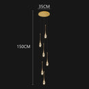 Axyaa Crystal Chandelier Stair Pendant Lamp Living Room Pendant Lights