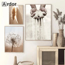 Axyaa Dandelion Reed Canvas Print Nordic Wall Art for Home Decor