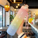 Axyaa 1L Portable Gym Water Bottle with Straw - Kawaii Design for Fitness & Travel