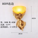 Axyaa Angel Resin Wall Lamp - Nordic Bedroom Crystal Bedside Light