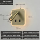 Axyaa Multifunctional LED Wall Sconce with USB Ports & Switch