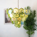 Axyaa Multicolour Murano Glass Disc Chandelier - French Atmosphere Pendant Light