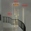 Axyaa Crystal Chandelier Stair Pendant Living Room Interior Lighting