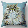 Watercolor Cat Pillowcase by Axyaa - 45cmX45cm Square Sofa Pillow - Loving Cat Design