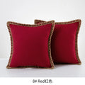 Axyaa Burlap Linen Trimmed Throw Pillow Covers for Farmhouse Decor