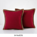 Axyaa Burlap Linen Trimmed Throw Pillow Covers for Farmhouse Decor