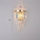 Axyaa Luxury Gold Smoky Gray Crystal Wall Sconce - Modern LED Bedside Light