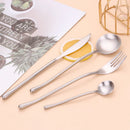 Axyaa Stainless Steel Cutlery Set - Western Dinnerware 20-Piece Matte Gold Tableware