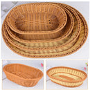Axyaa Elegant Rattan Woven Fruit Plate & Tea Tray