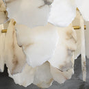 Axyaa Marble Led Chandelier: Nordic Round Pendant Light for Living Room, Restaurant, & Bedroom