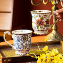 Axyaa French Blue and White Porcelain Coffee Mug, Ceramic Water Cup for Home and Tea Time