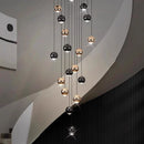 Axyaa Crystal Chandelier Stair Pendant Living Room Interior Lighting
