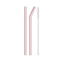 Axyaa Pink Glass Straw - Reusable Borosilicate Drinking Straw Kit with Cleaning Brush