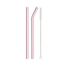 Axyaa Pink Glass Straw - Reusable Borosilicate Drinking Straw Kit with Cleaning Brush
