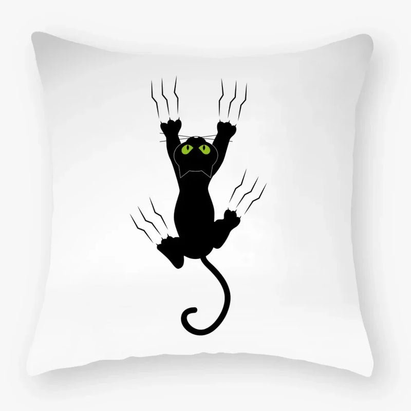Axyaa Black Cat Pillowcase 45*45 Sofa Car Home Decor Cushion Cover