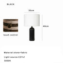 Axyaa Stripe Marble Table Lamp: Luxury Vintage Desk Light