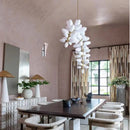 Axyaa Nordic Milk Glass Grape Chandelier: Smart LED Curve Lamp for Living & Dining Room