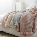 Axyaa Corn Grain Waffle Knitted Blanket - 100% Cotton Soft Bed Plaid