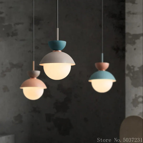 Axyaa Modern Nordic Macarone Pendant Lamp for Home Decor & Indoor Lighting