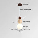 Axyaa Nordic LED Pendant Light with Yellow Stone White Glass - Modern Kitchen Bedside Fixture