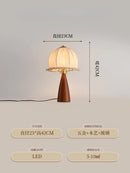 Axyaa Gold Lustre Wood Table Lamp LED for Bedroom Living Room Bar