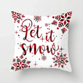 Red Flake Snow Deer Cushion Cover Set by Axyaa for Festive Home Decor