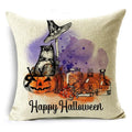 Axyaa Halloween Bat Pumpkin Illustration Pillowcase Sofa Lumbar Pillow Cover