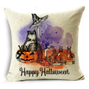 Axyaa Halloween Bat Pumpkin Illustration Pillowcase Sofa Lumbar Pillow Cover