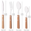 Axyaa Wooden Handle Stainless Steel Cutlery Set