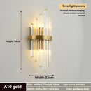 Axyaa Crystal Gold/Black Wall Sconce - Elegant Stainless Steel Lighting for Home Decor