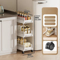 Axyaa Wheeled Storage Rack, Tiered Organizer, Space-Saving Shelf for Home & Kitchen
