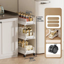 Axyaa Wheeled Storage Rack, Tiered Organizer, Space-Saving Shelf for Home & Kitchen