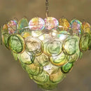 Axyaa Circular Glass Chandelier for Hotel Villa, Living Room, Dining Room, Bedroom