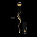 Axyaa Crystal Chandelier Stair Pendant Lamp Living Room Pendant Lights