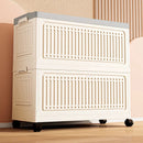Axyaa Foldable Toy Storage Bin with Wheels - Large Capacity for Bedroom & Living Room