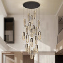 Axyaa Crystal Chandelier Stair Pendant Living Room Lighting Modern Interior Pendant Lights