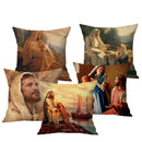 Jesus Christ Portrait Axyaa Cushion Cover: Home Decor Oil Painting Car Art Pillow Cover