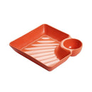 Axyaa Japanese Serving Plates with Divided Sections for Dipping Sauces