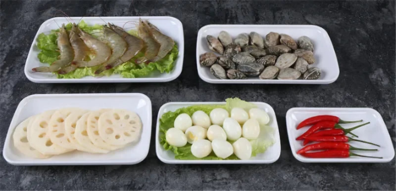 Axya Melamine Frost Plate Dish: Creative Tableware for Snacks, Sushi, Barbecue, and Hot Pot.