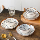 Axyaa Ceramic Deep Plates Set - Japanese Style Vegetable Soup Bowls