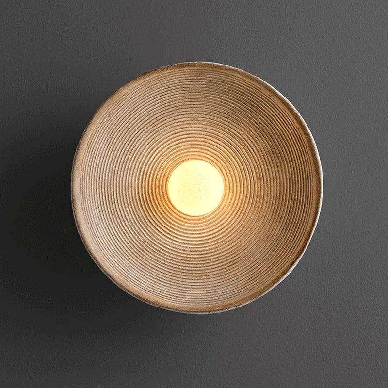Retro Japanese Style Wall Circle Lamp by Axyaa for Bedroom, Living Room, Dining Room