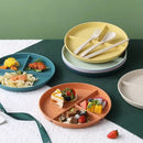 Axyaa Wheat Straw Three-compartment Dinner Plate - Microwave Safe Multipurpose Kitchen Tray