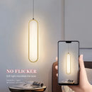 Axyaa Elliptical LED Pendant Light – Modern Gold Black Minimalist Design