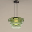 Axyaa Green Glass Chandelier: Minimalist Retro Lighting for High-end Room Decor